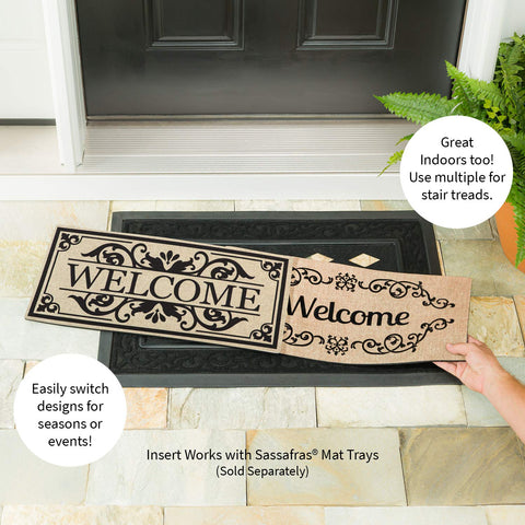 Non-slip rubber backing on Sassafras Cambridge mat for stable indoor or outdoor use