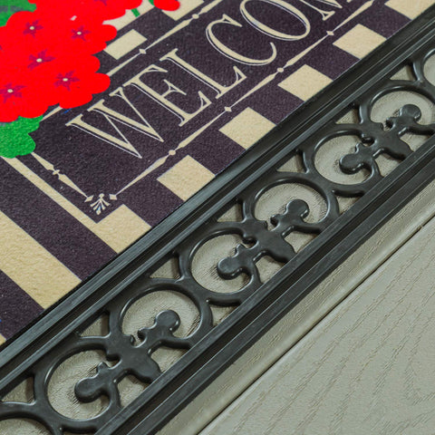 Non-slip backing provides secure footing on damp surfaces.