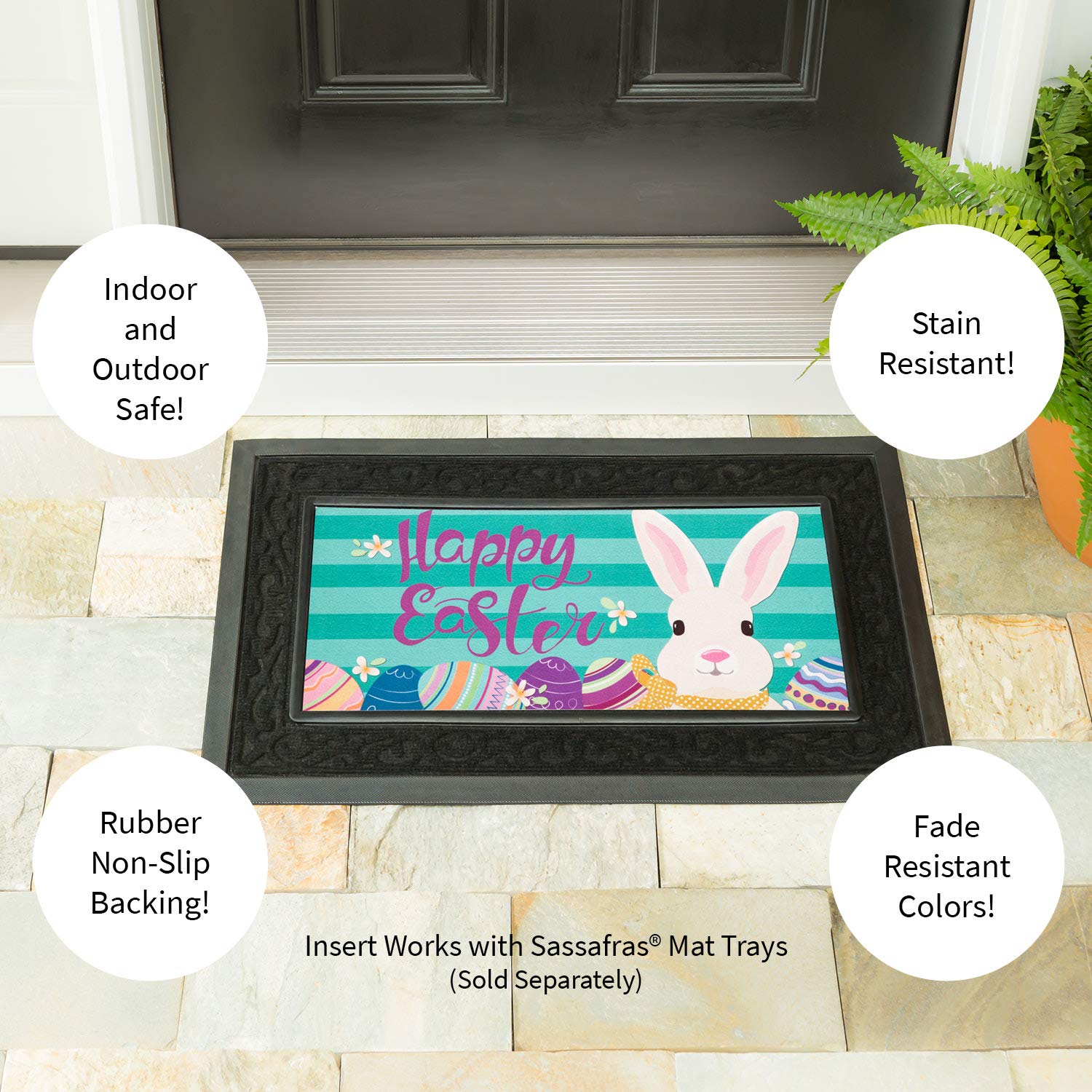 Evergreen Flag Sassafras doormat suitable for spring entryways and pet-friendly households.