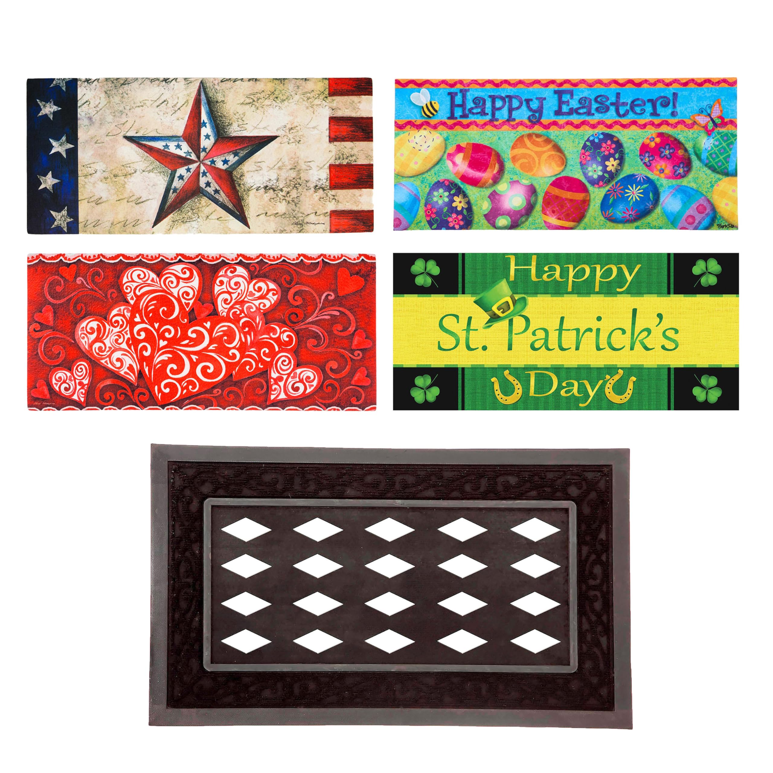 Evergreen Flag Sassafras insert mat closeup showing spring design for mud and moisture control