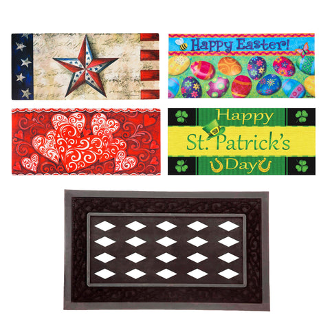 Evergreen Flag Sassafras insert mat closeup showing spring design for mud and moisture control