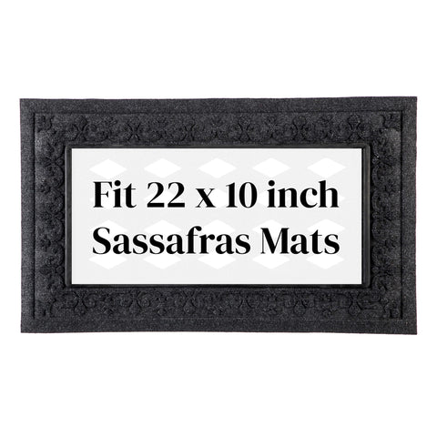 Evergreen Flag Sassafras mat tray on a front door showing all-weather durability and curb appeal