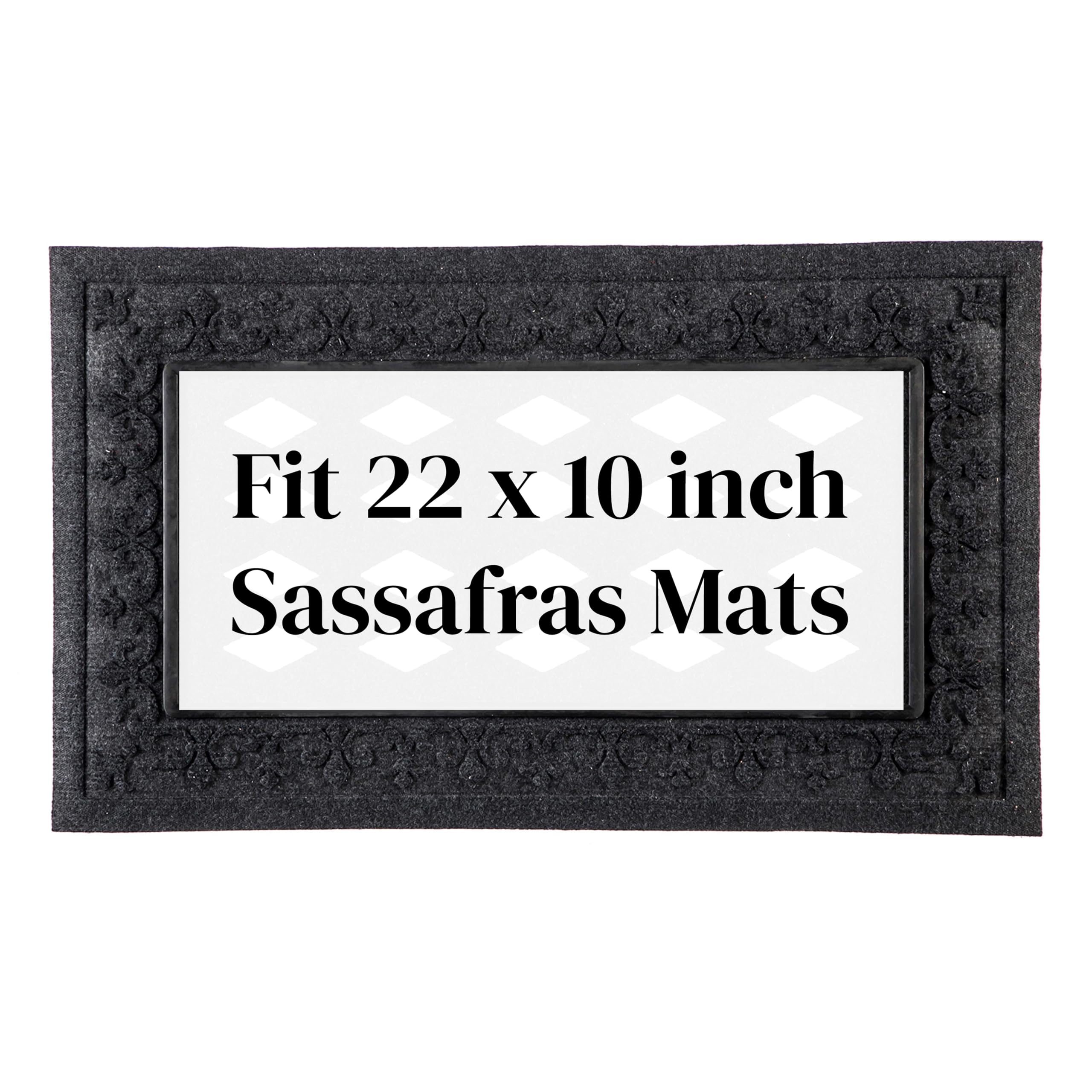 Evergreen Flag Sassafras mat tray on a front door showing all-weather durability and curb appeal