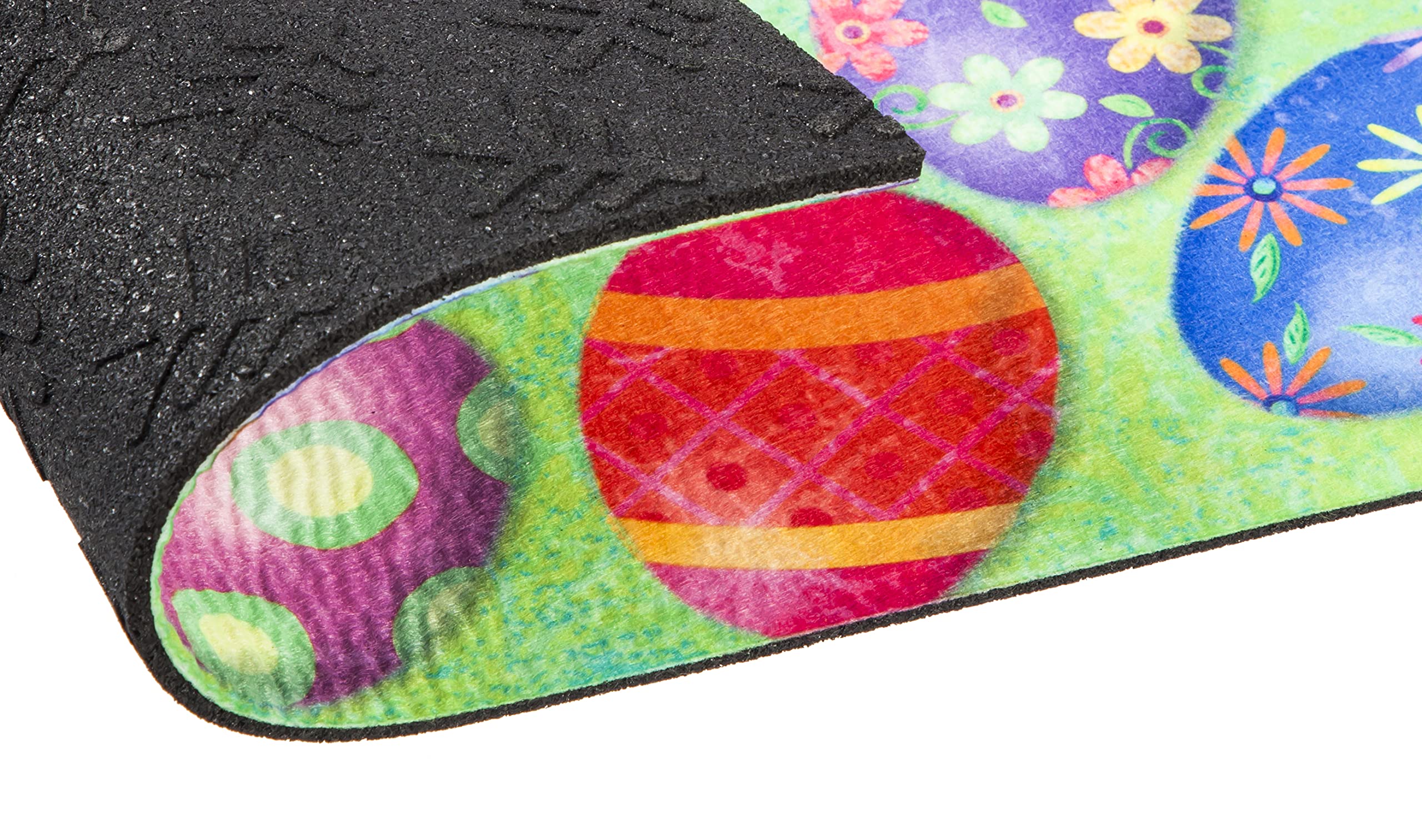 Evergreen Flag Sassafras non-slip backing keeps the mat securely in place
