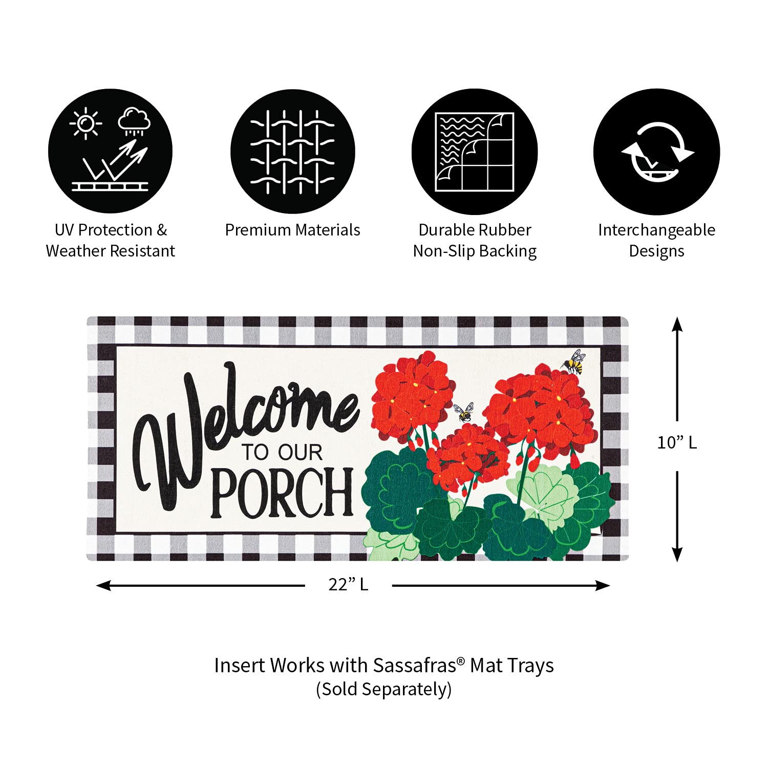 Sassafras doormat suitable for both outdoor and indoor placement