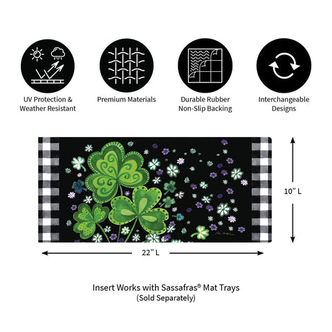 Evergreen Flag Sassafras four-leaf-clover insert adds festive door charm