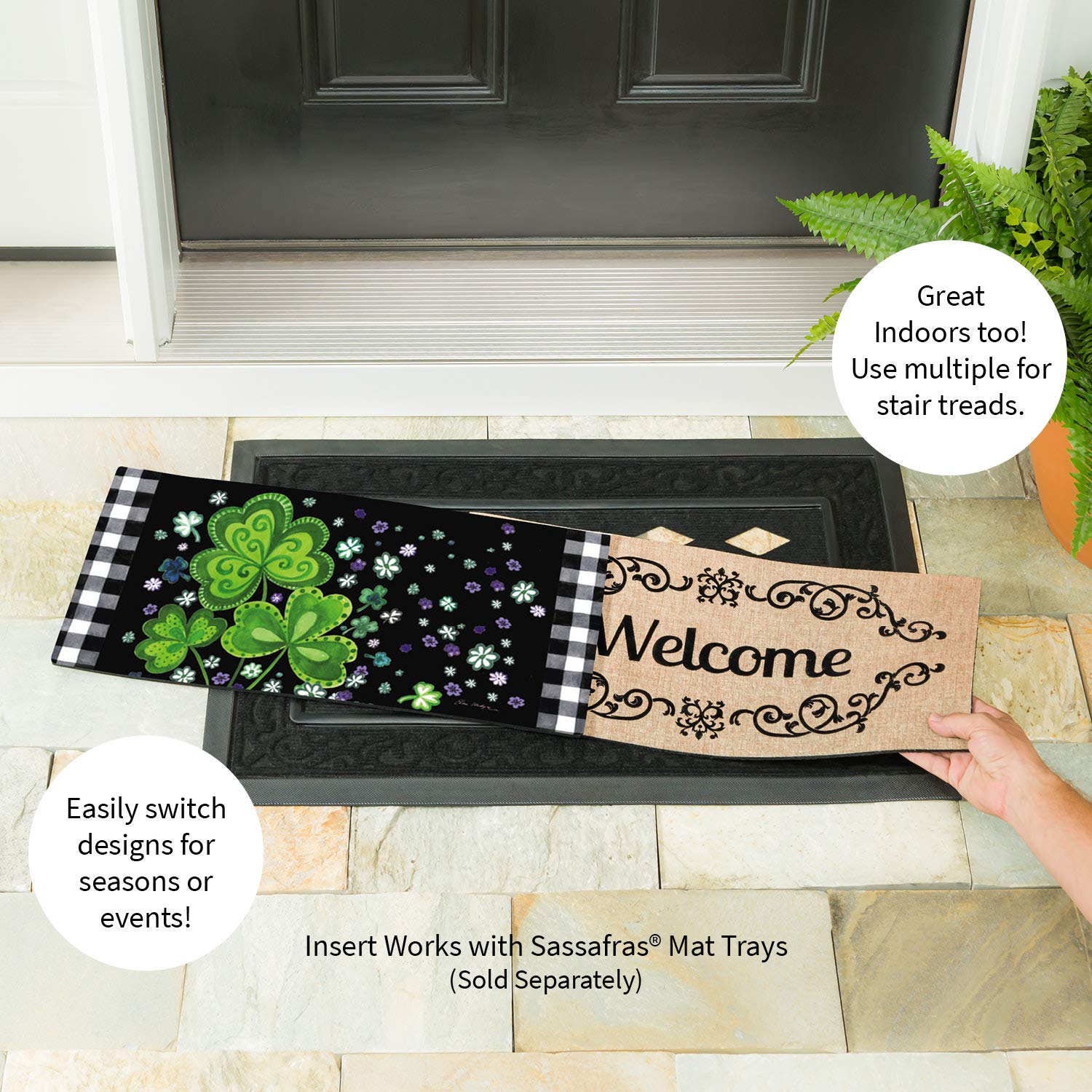 Evergreen Flag Sassafras lucky gnome insert creates playful St. Patrick vibes