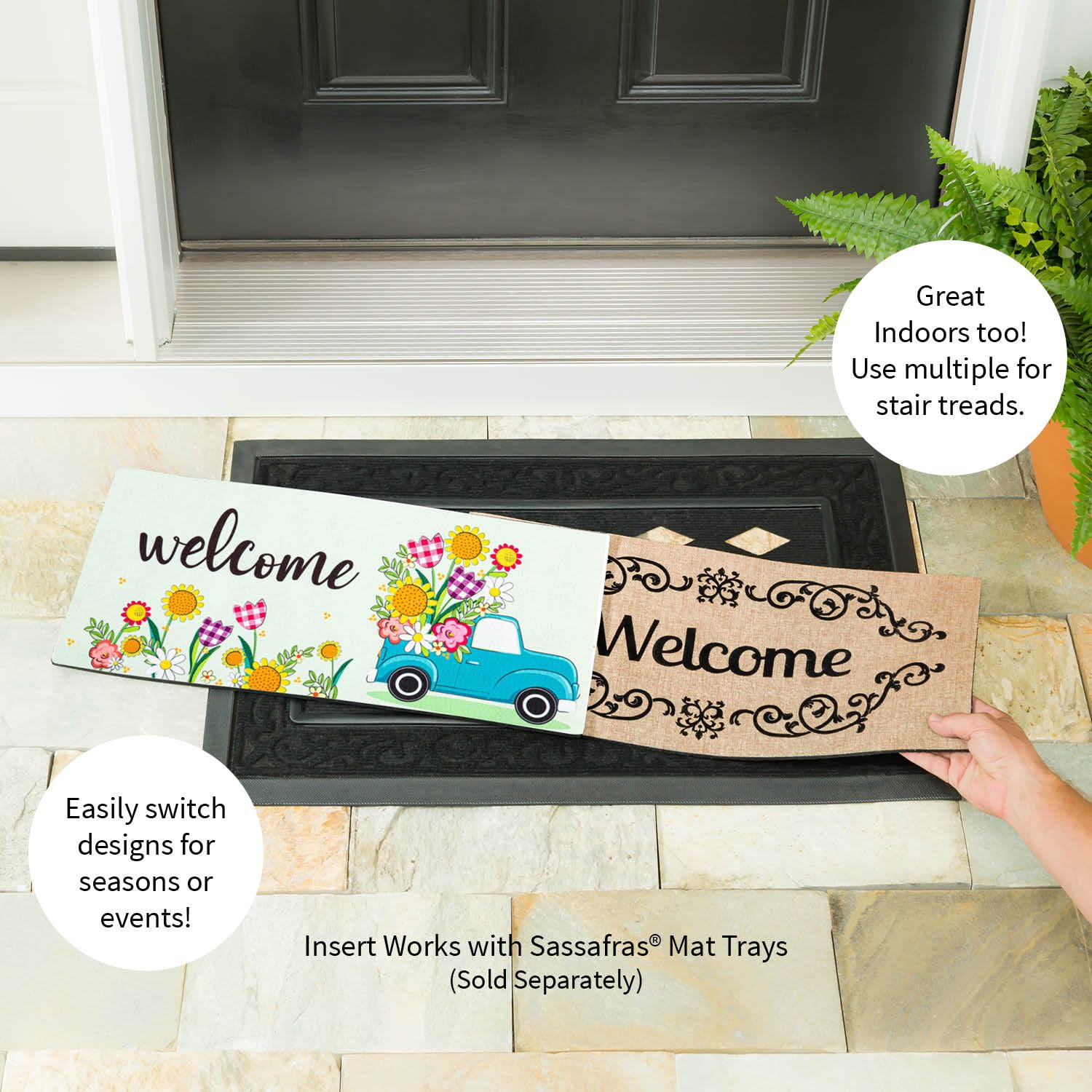 Evergreen Flag Sassafras Switch Mat for indoor or outdoor entrances.
