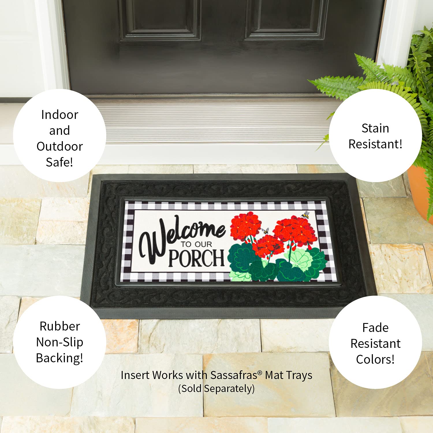 Frame-ready Sassafras mat compatible with trays or standalone use