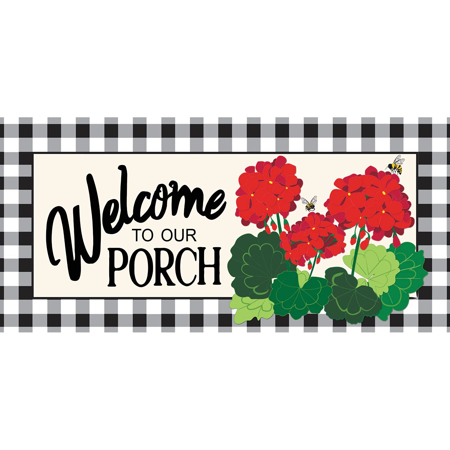 Evergreen Flag Sassafras welcome doormat for outdoor porch use and greeting guests