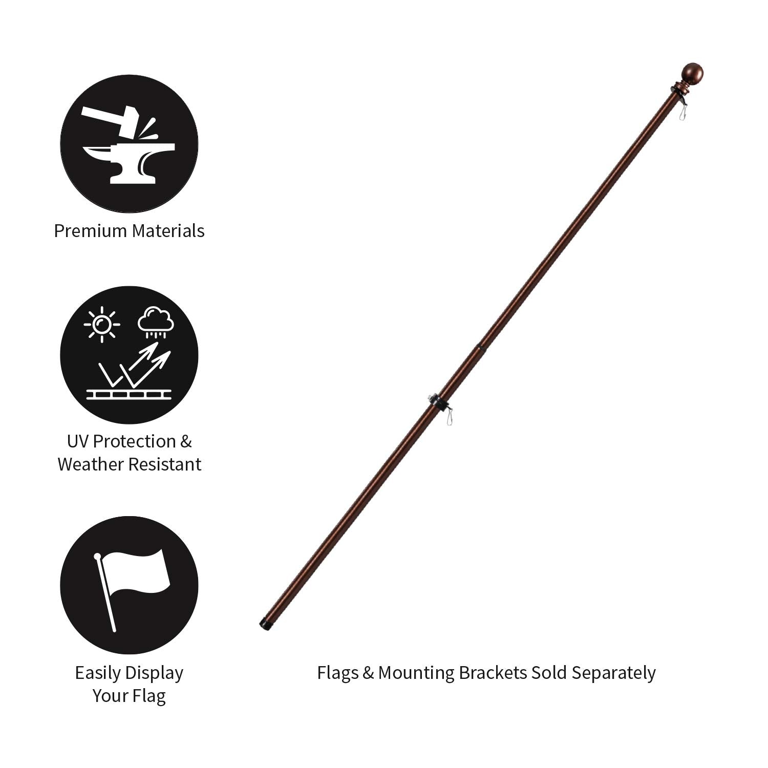 Evergreen Flag sleeve-compatible design supports versatile flag types