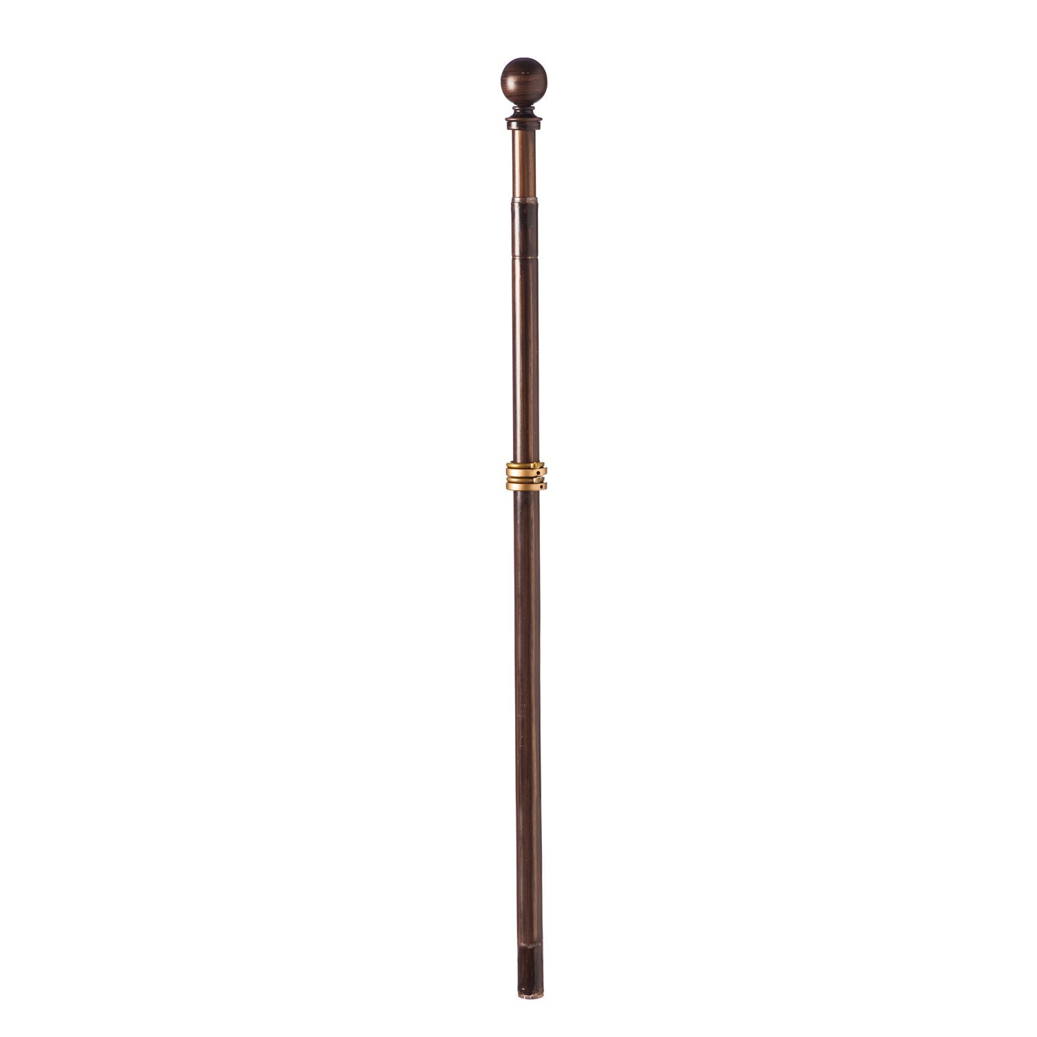 Evergreen Flag telescoping bronze pole ready for wall-mounted flag display