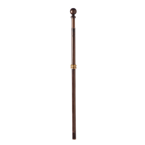 Evergreen Flag telescoping bronze pole ready for wall-mounted flag display