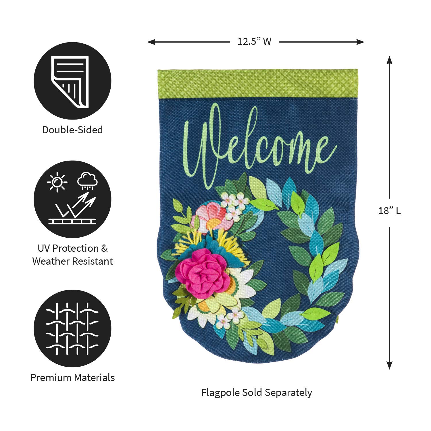 Evergreen Flag weather resistant flag withstands sun and rain.