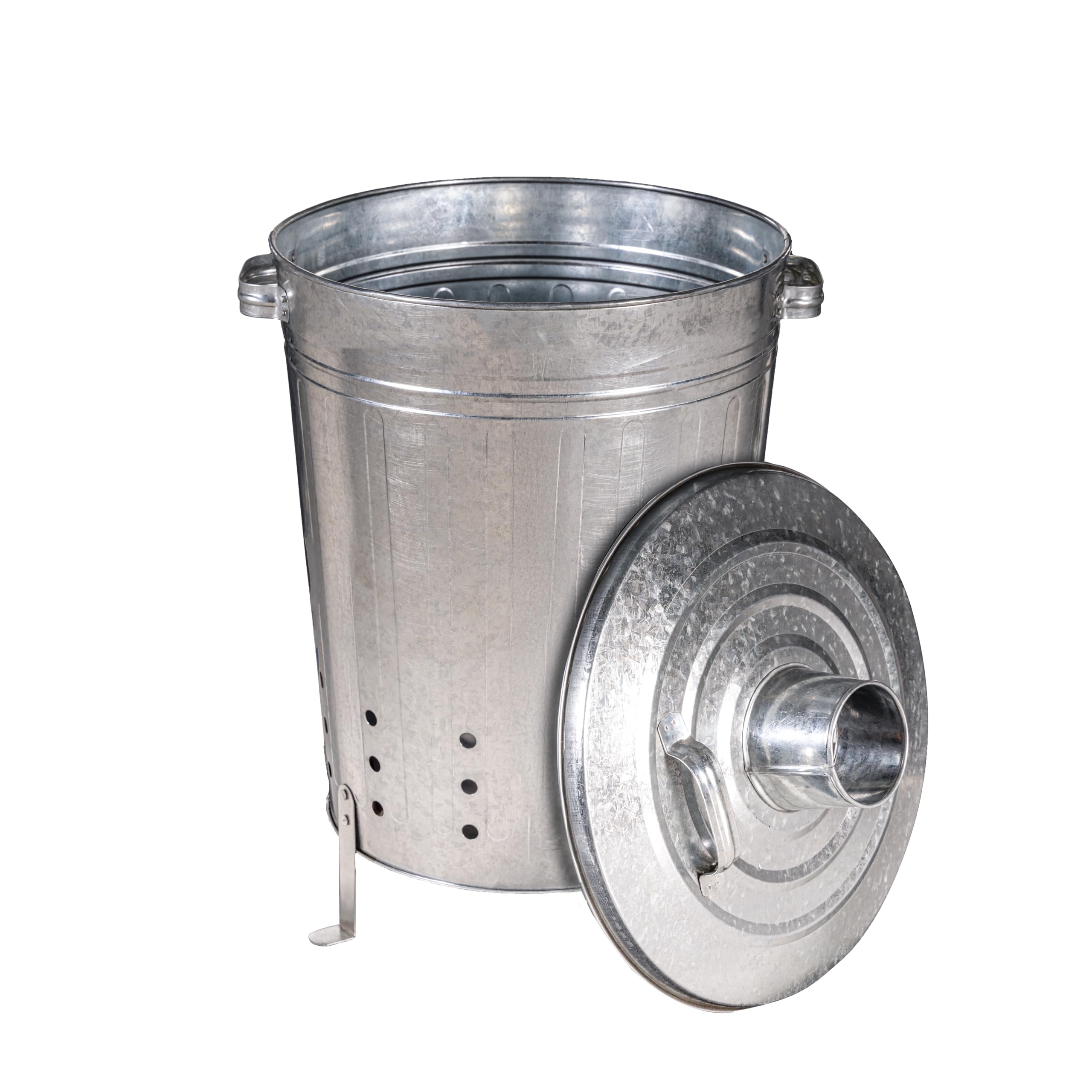 Evergreen Garden incinerator shown on a patio for outdoor waste disposal.