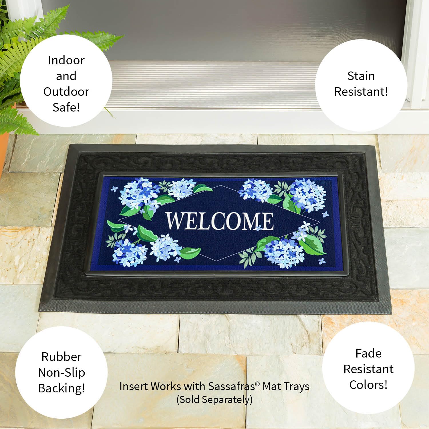 Evergreen Flag All-season mat, low-profile design fits doors without obstruction