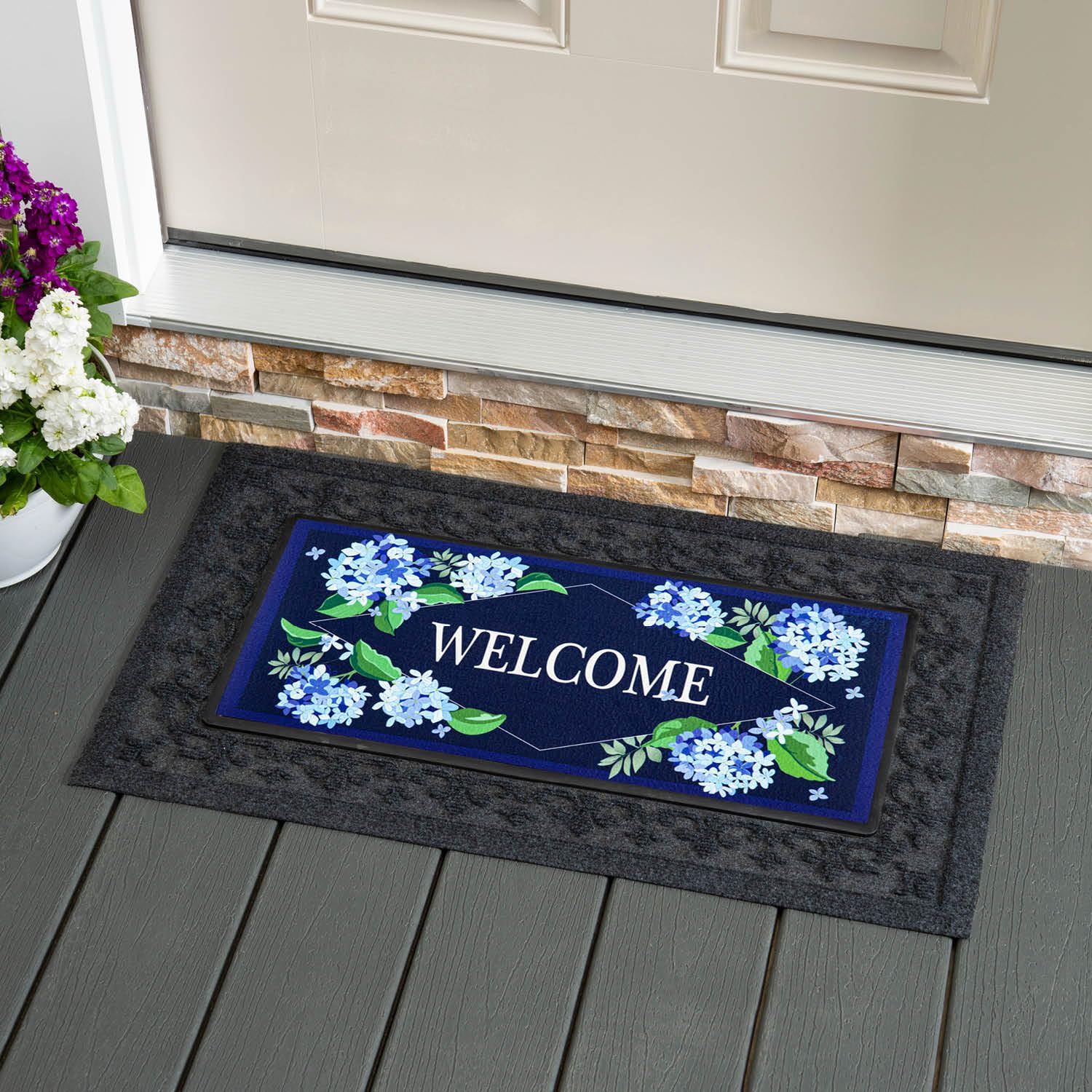 Evergreen Flag Sassafras design mat, outdoor use, fade-resistant artwork
