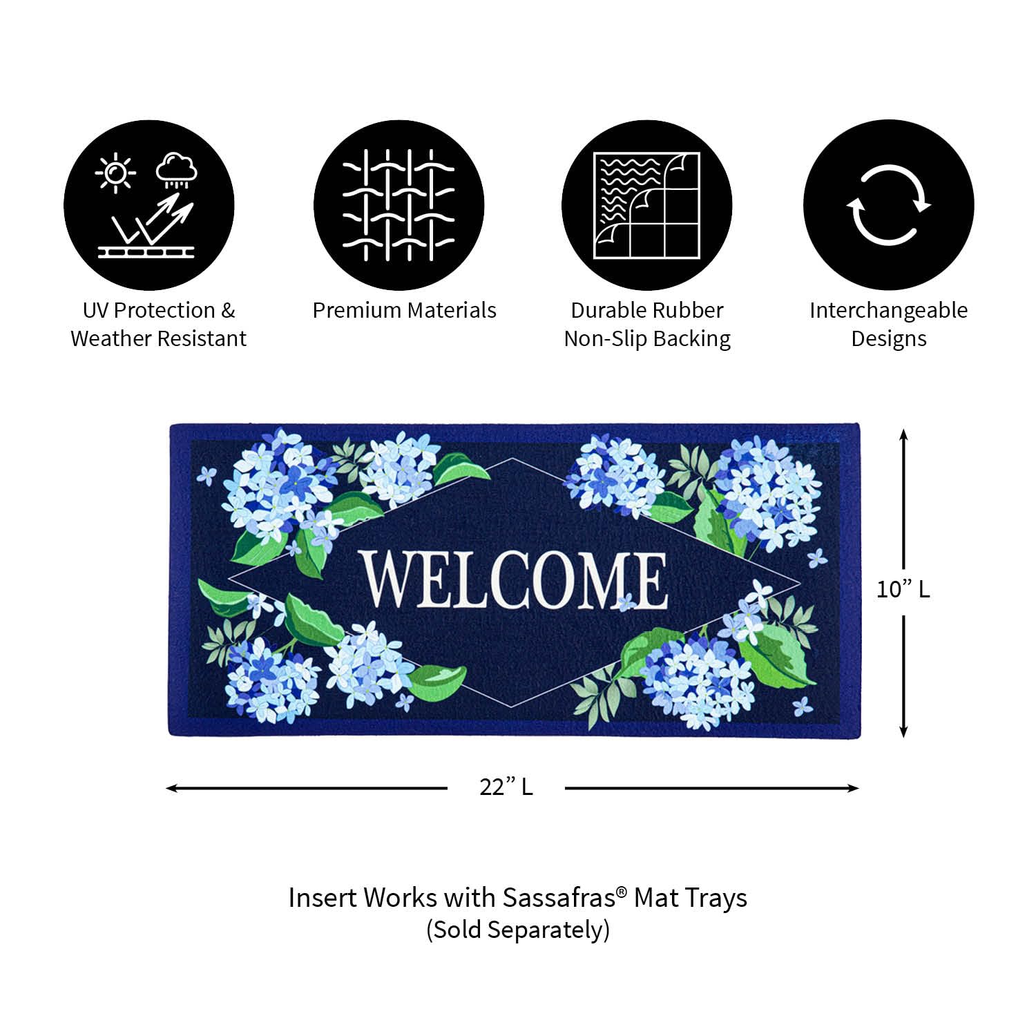 Evergreen Flag Sassafras mat with non-slip backing keeps it in place indoors