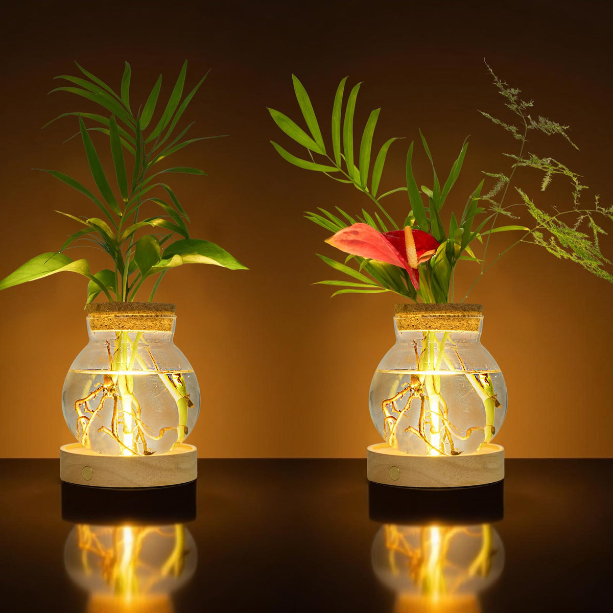 Everkeen propagation station with wooden base offers stylish plant care display.
