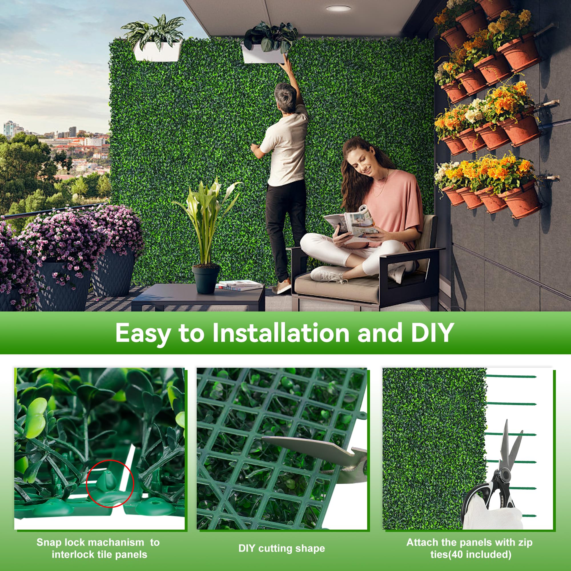 EverNature balcony and backyard wall decor for private spaces