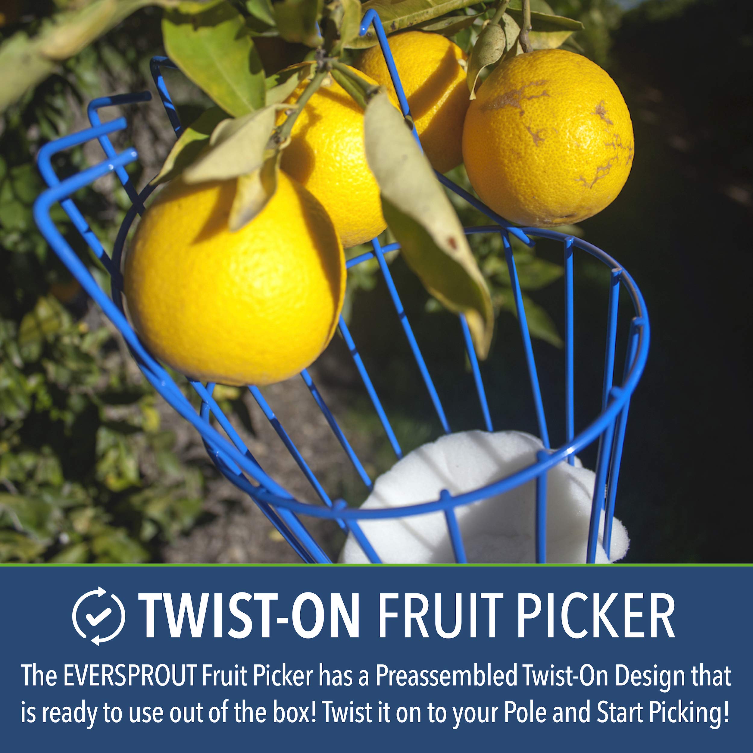 EVERSPROUT lightweight-aluminium-pole reduces fatigue during long harvests.