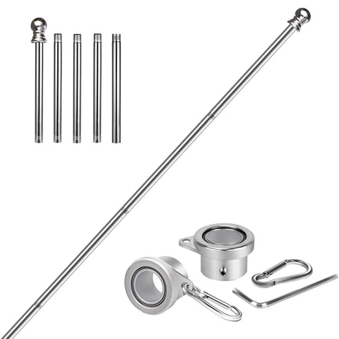 Evertoco 6ft stainless steel flag pole with rust-free durability for outdoor displays.