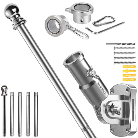 Evertoco premium 6ft flag pole assembly showing sturdy outdoor-ready design.