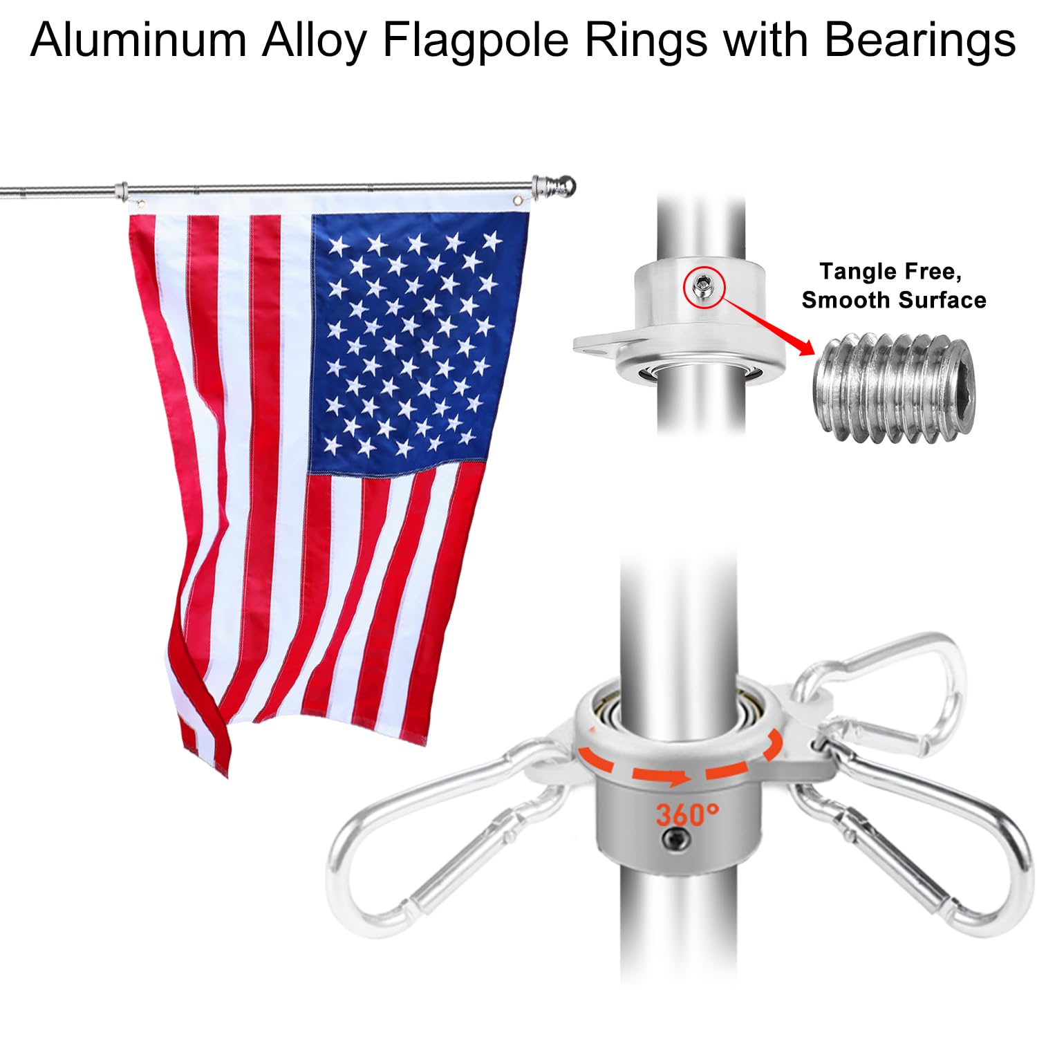 Evertoco installed flag pole on wall showing versatile mounting options.