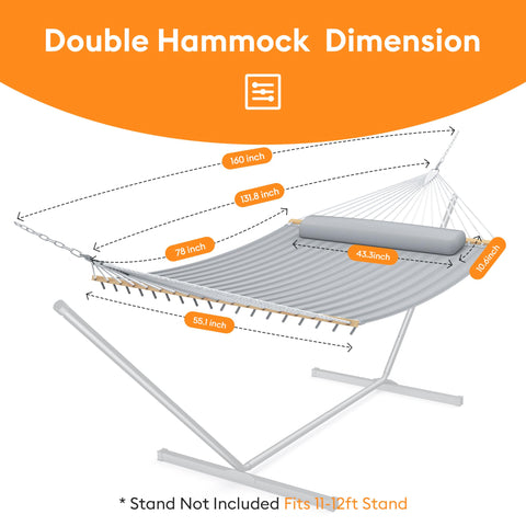 Everyfun hammock set up between trees or on stands in minutes