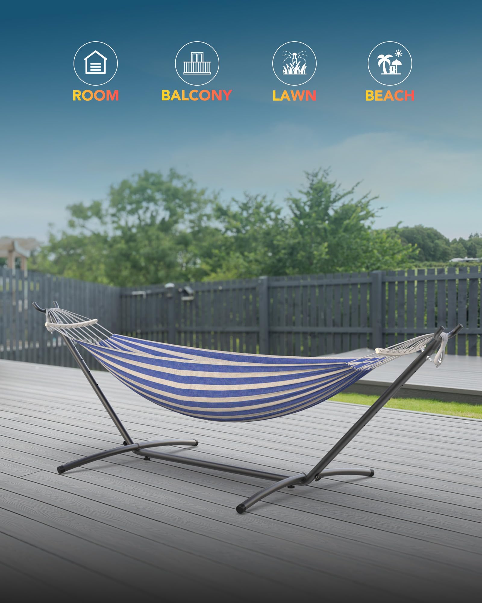 Everyfun double hammock assembly tool-free saves time and effort