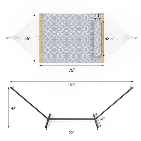 Everyfun outdoor hammock in patio and garden settings for family relaxation.