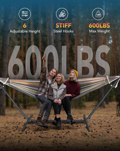 Everyfun steel stand demonstrates durable outdoor lounging support.