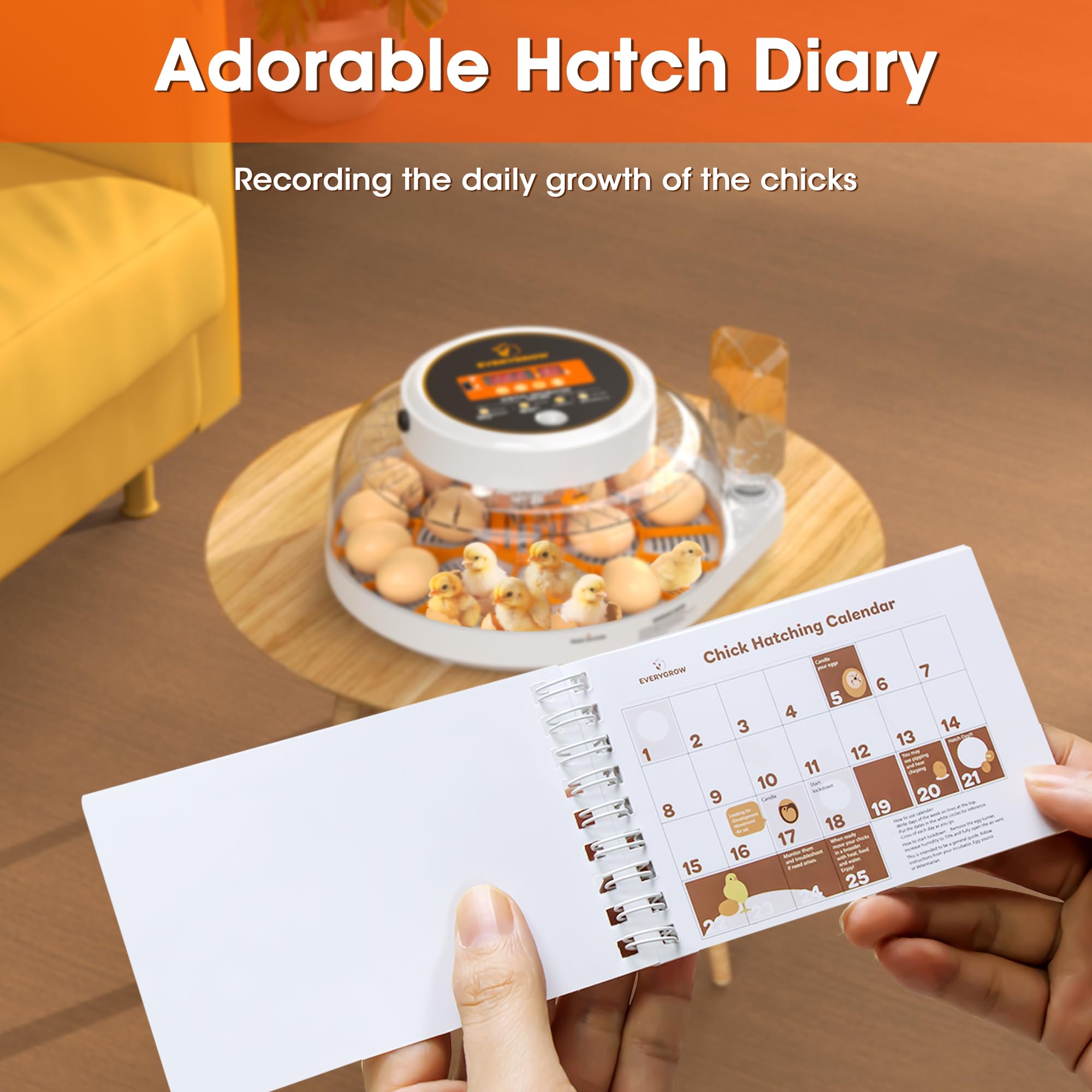 EVERYGROW incubator incubation diary helps track dates and progress.
