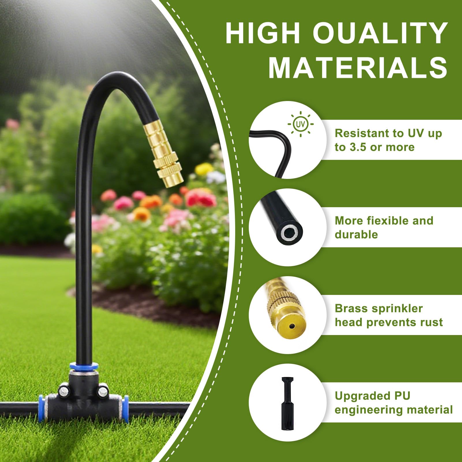 EverZenHub complete contents include tubing, tees, faucet adapter, stakes, and zip ties