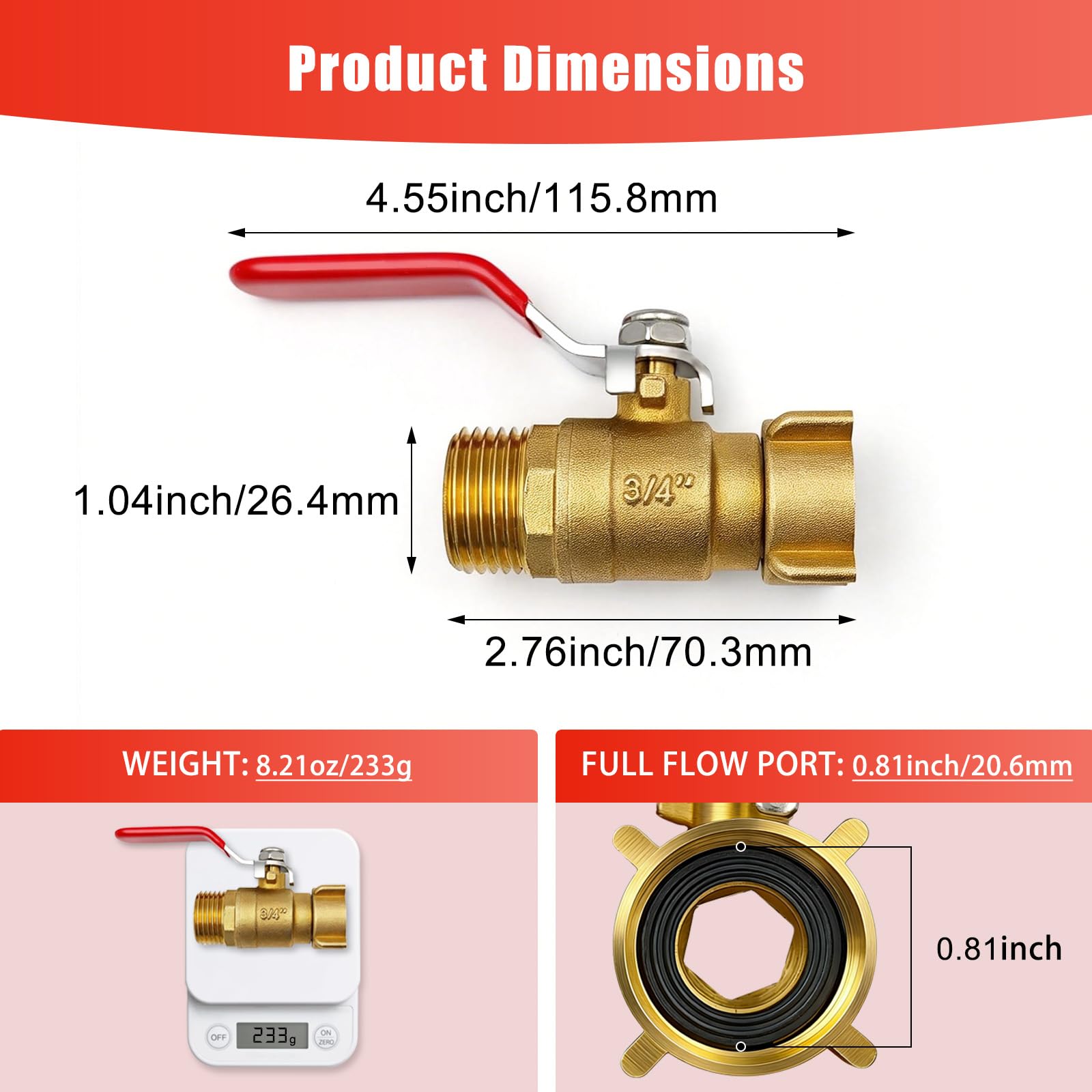 EverZenHub valve with 304 stainless steel handle for easy operation even with gloves