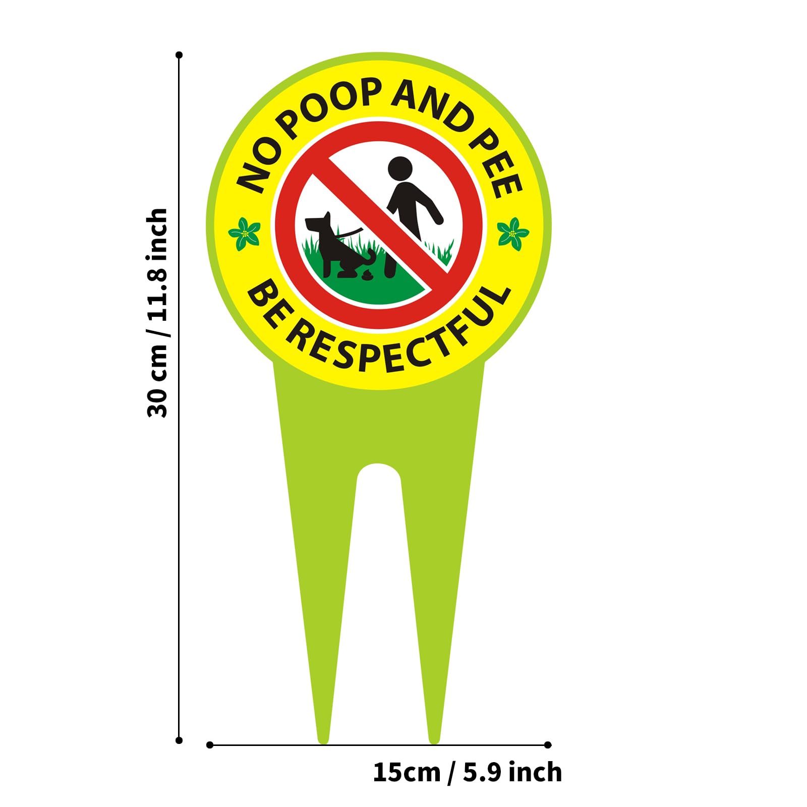 EVIESKENT No Dog Poop Sign 2 Pack back view shows weather resistant aluminum
