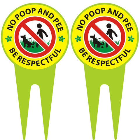 EVIESKENT No Dog Poop Sign 2 Pack front view helps guide dog walkers toward respectful behavior