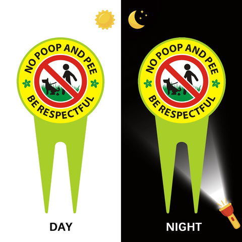 EVIESKENT No Dog Poop Sign 2 Pack ground installation is quick with no tools