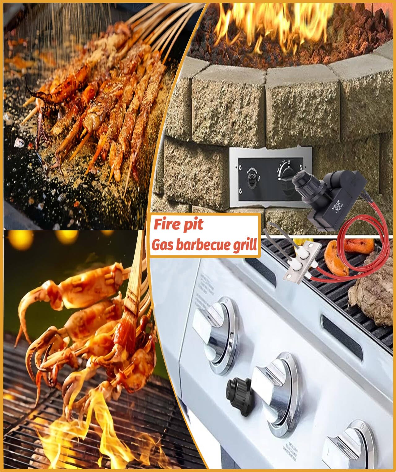 EVIMOTAL piezo-electric igniter with PP plastic housing resists heat