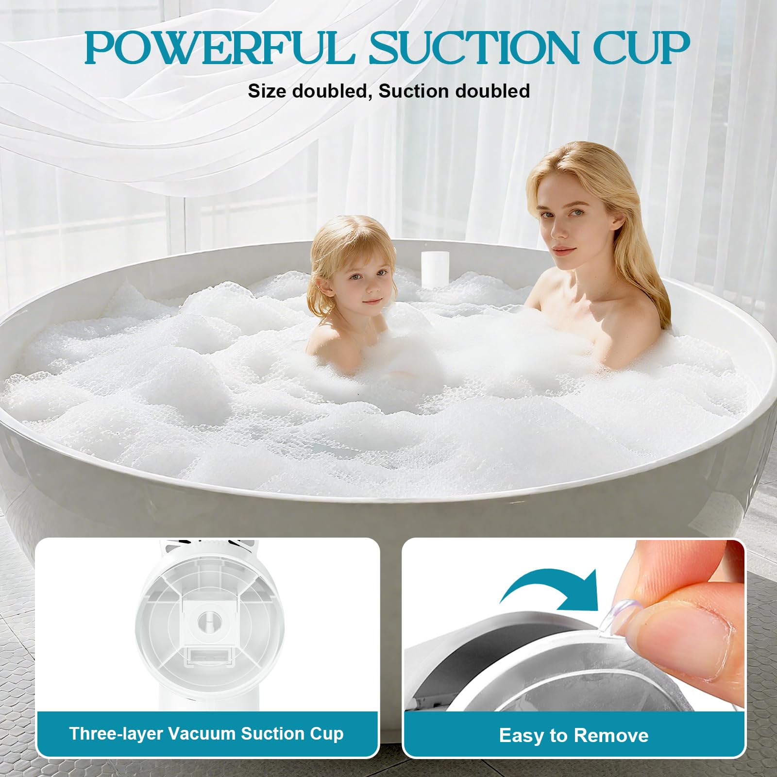 EVINYEP Rechargeable Bath Jets use a detachable, washable filter for easy maintenance.