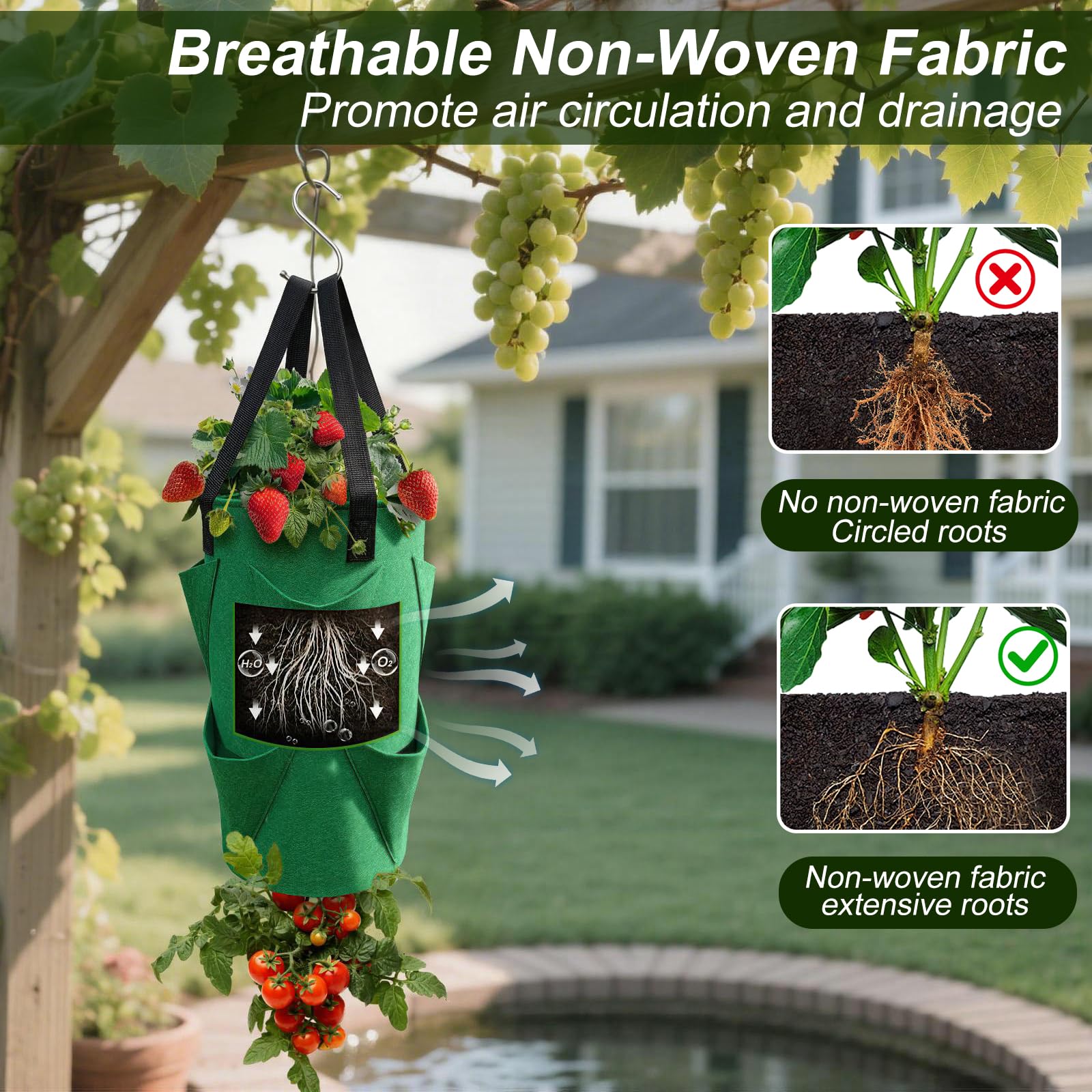 EVISWIY upside-down hole design promotes air flow and healthier root systems.