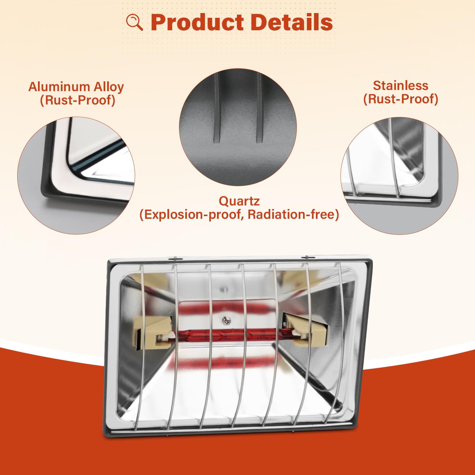 Durable Evjeal lamp with weatherproof aluminum body withstands outdoor conditions.