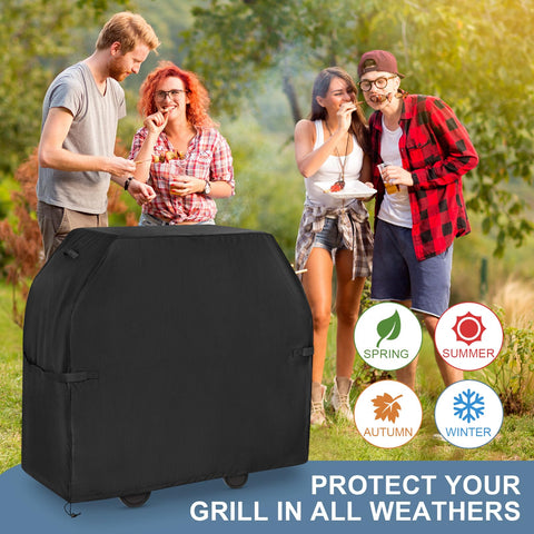 EVLIQUIL bottom hem drawstring ensures snug fit on various grills.
