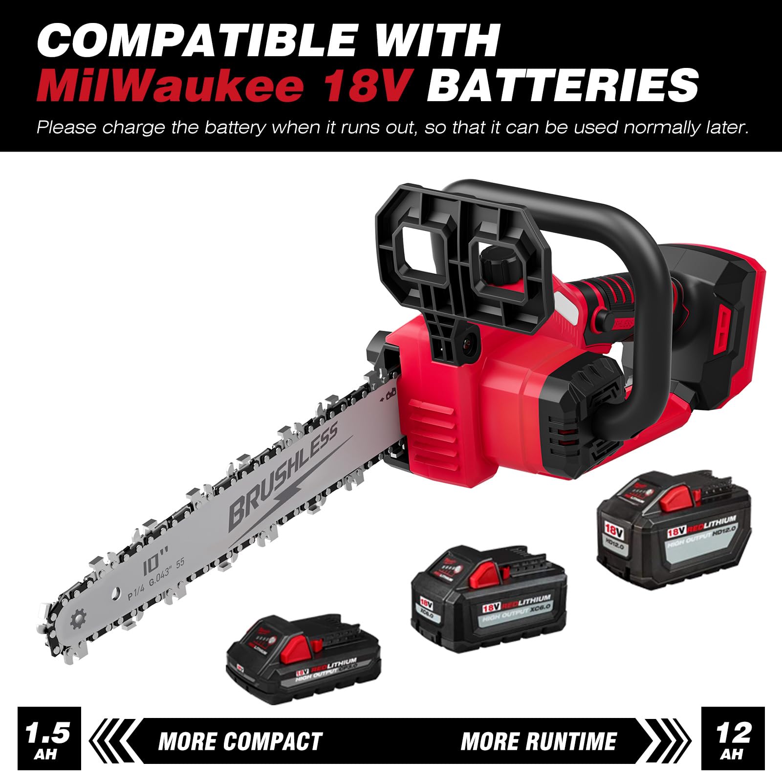 EVOIRON rotatable 180° head enables precise cuts from ground or ladder-free trimming.