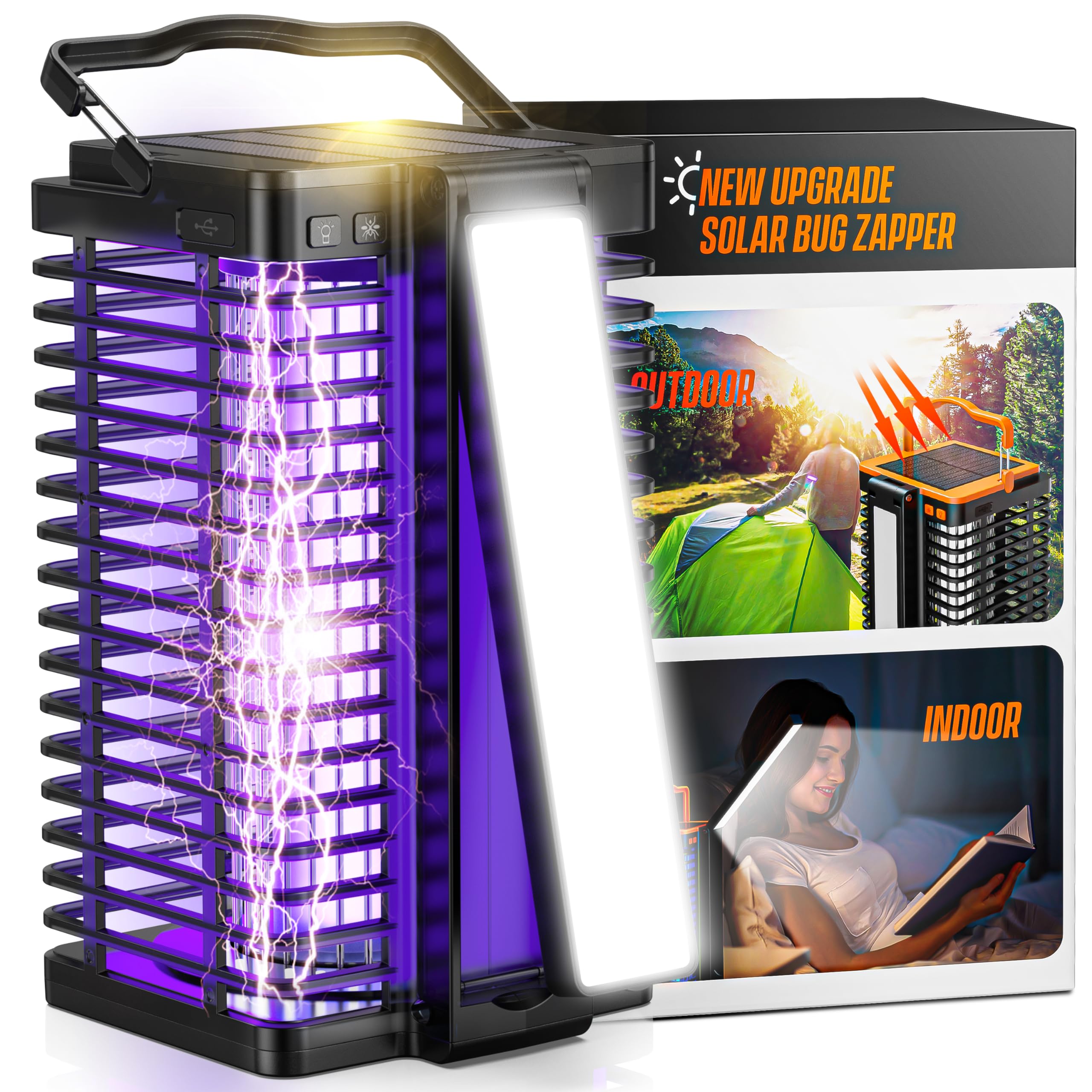 Evolpol bug zapper front view with 4200V grid for rapid insect elimination.