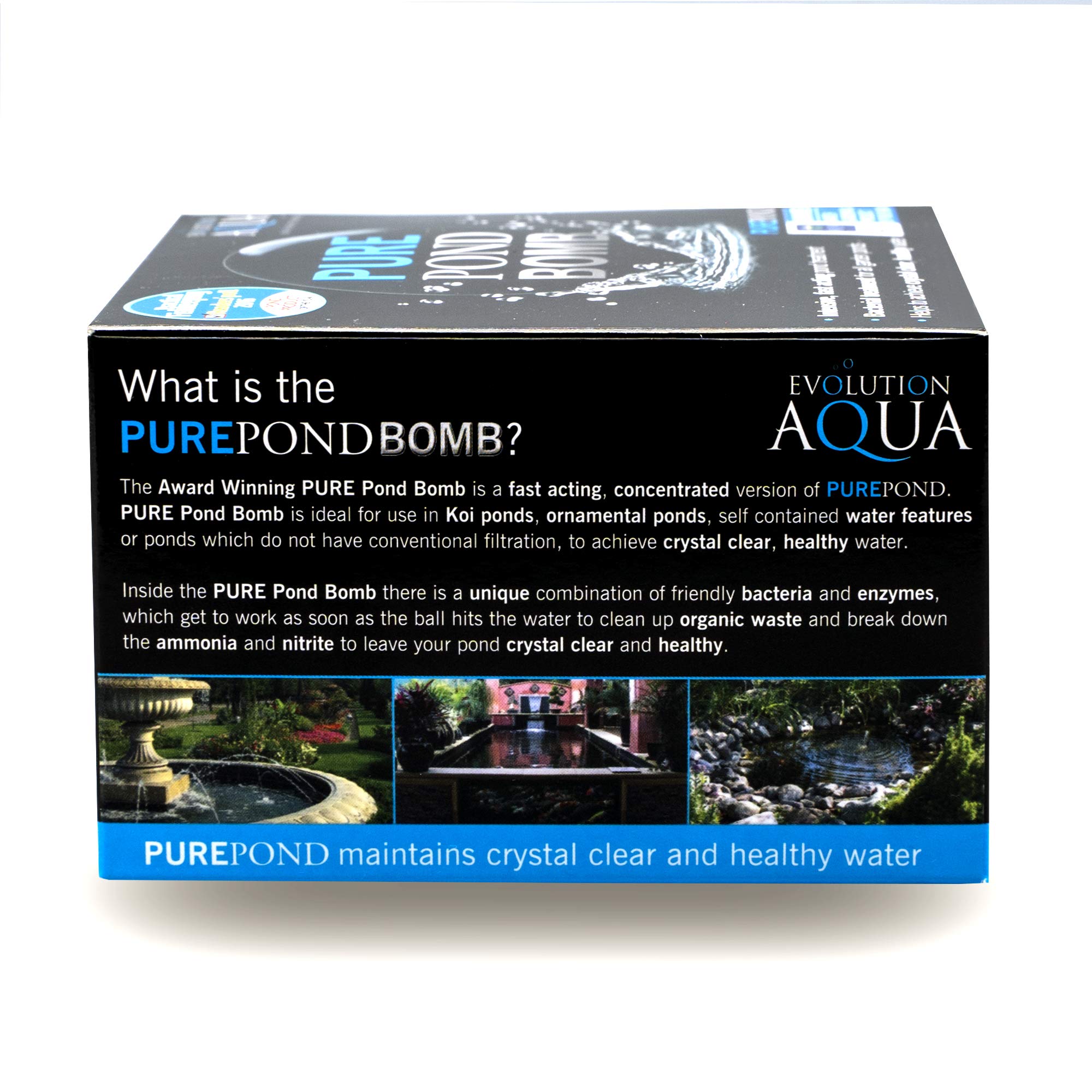 Evolution Aqua Pure Pond Bomb in cloudy pond water reducing organic build-up for clearer water
