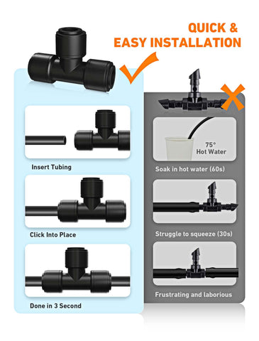 EVOULTES durable, weather-resistant tee for garden and farm irrigation.