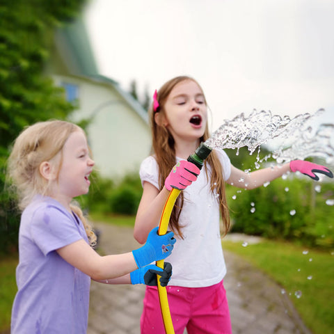 Evridwear kids gardening gloves pink ideal for digging and light-duty garden tasks.