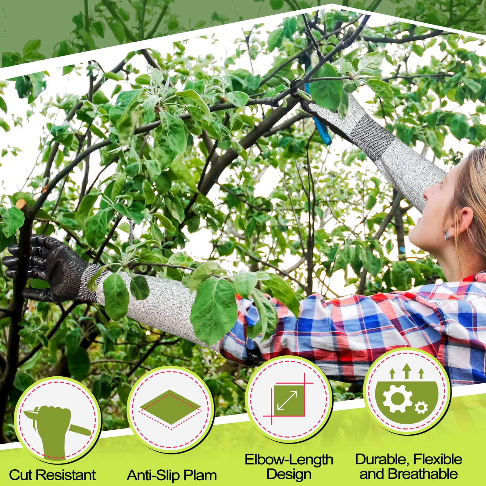 Evridwear breathable knitted sleeves keep hands cool during gardening