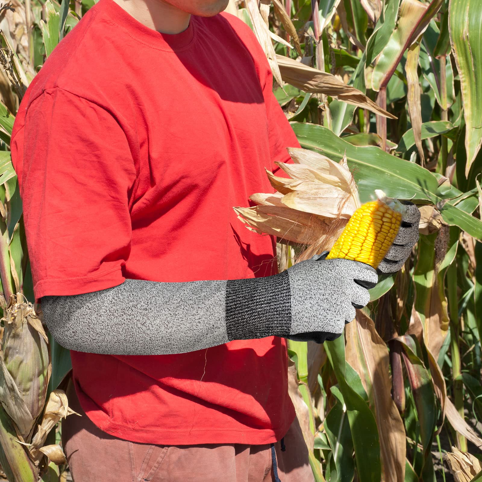 Evridwear long gloves guard arms while tending beds and hedges